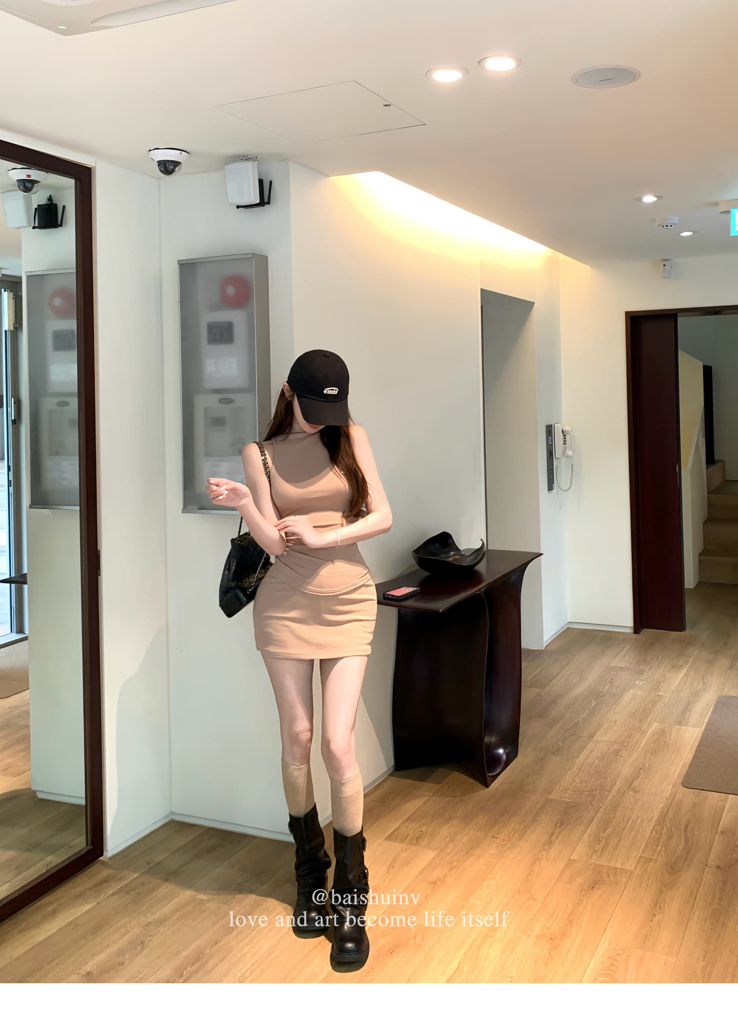 말뚝 더미 칼라 조끼 타이트 스커트 반신 스커트 여성 여름 한 부서 순수한 욕망 데이트 세트 상세 이미지 29