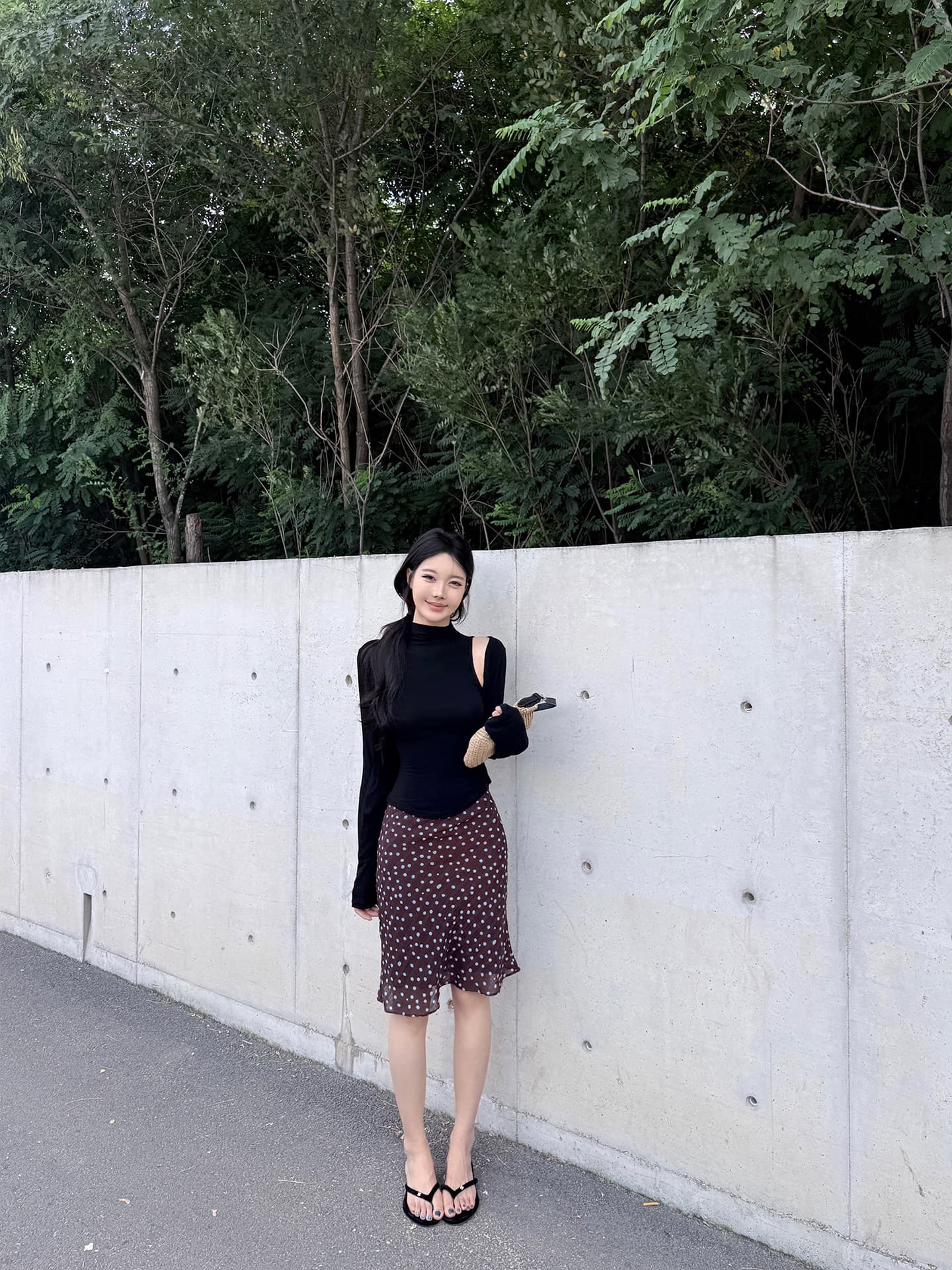 느긋한 우아함 센스 세트 긴팔 오픈 가디건 반하이넥 조끼 우산 진자 미니 스커트 3종 세트 슬림해 보이는 다용도 26 새로운 이미지 5
