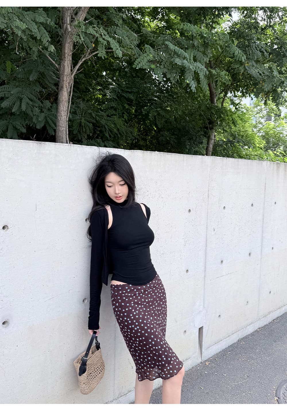 느긋한 우아함 센스 세트 긴팔 오픈 가디건 반하이넥 조끼 우산 진자 미니 스커트 3종 세트 슬림해 보이는 다용도 26 새로운 상세 이미지 33