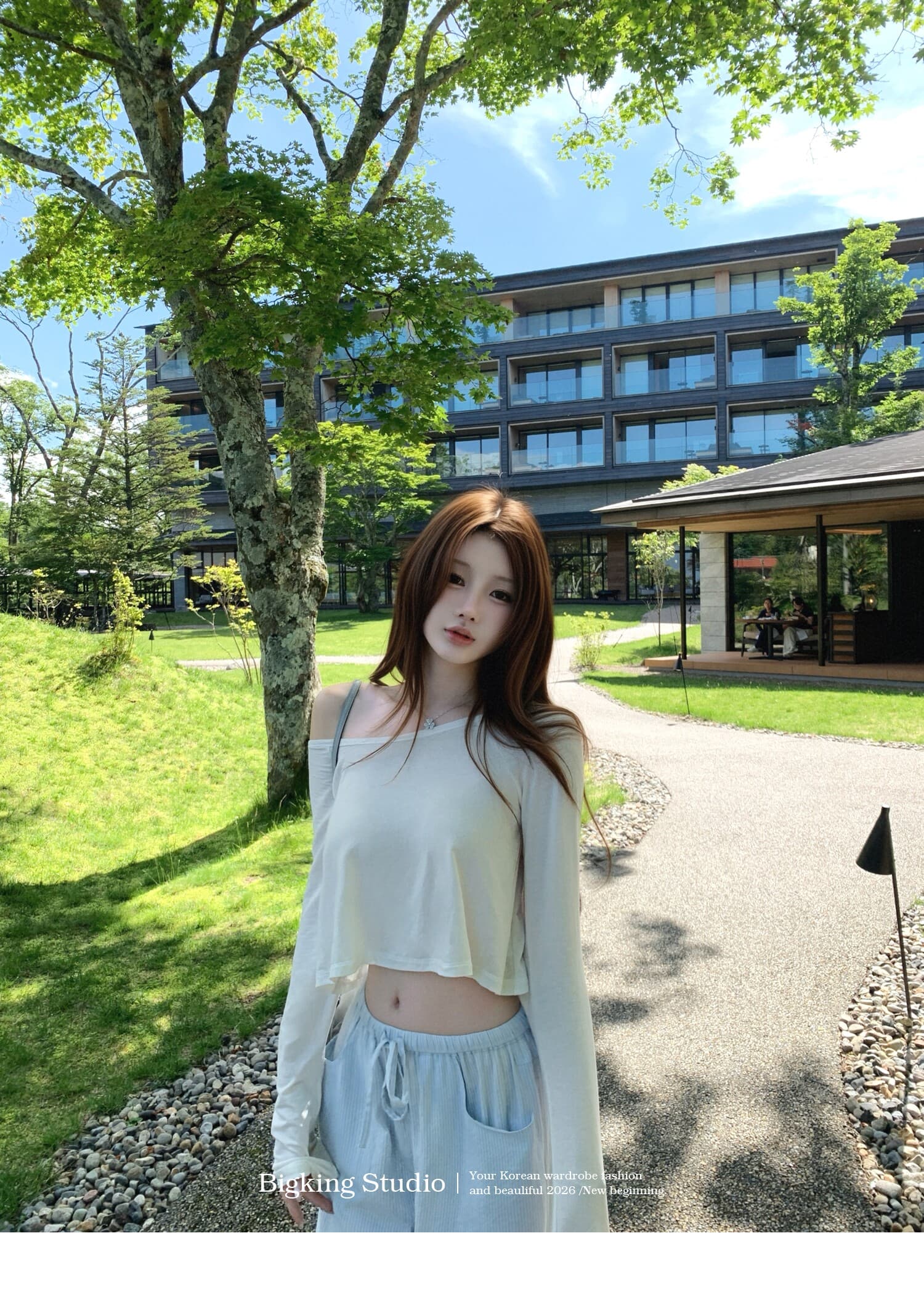 폭발 긴팔 티셔츠 여성 짧은 이슬 뼈의 하이웨이스트 맨위 상세 이미지 1