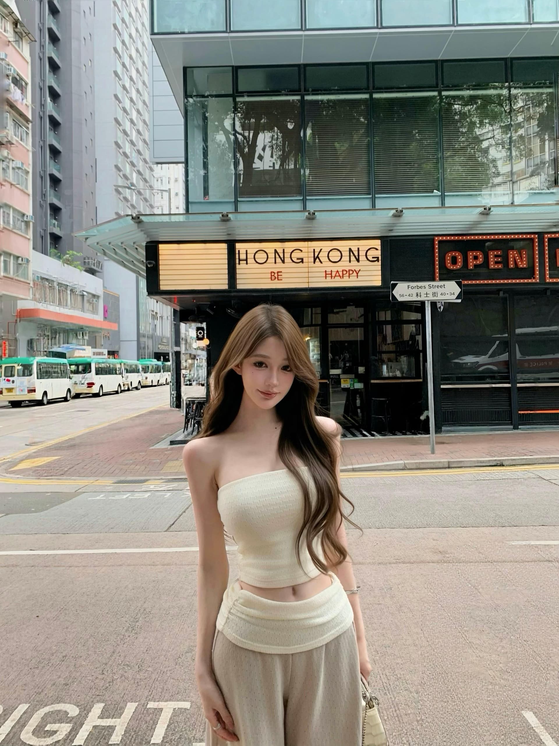 한 부서 튜브탑 맨위 뒤집다 측면 스트레이트 캐주얼 바지 투피스 세트 이미지 3
