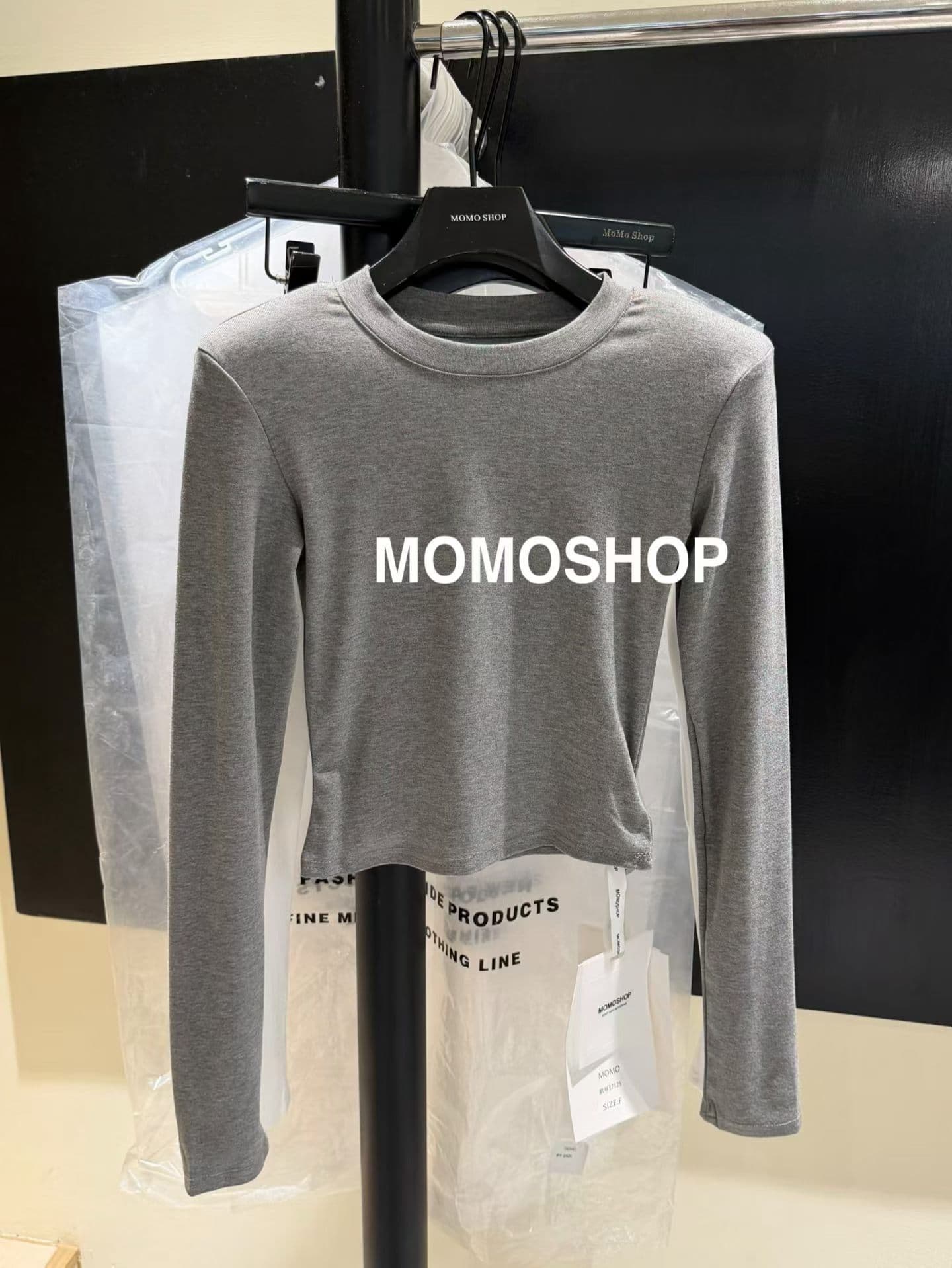 momo 라운드 넥 기본 셔츠 26 이른 가을 새로운 한국 스타일 백 설정 착용 편안함 몸매 가꾸기 슬림해 보이는 긴팔 티셔츠 인사이드 가져 가라. 상세 이미지 3