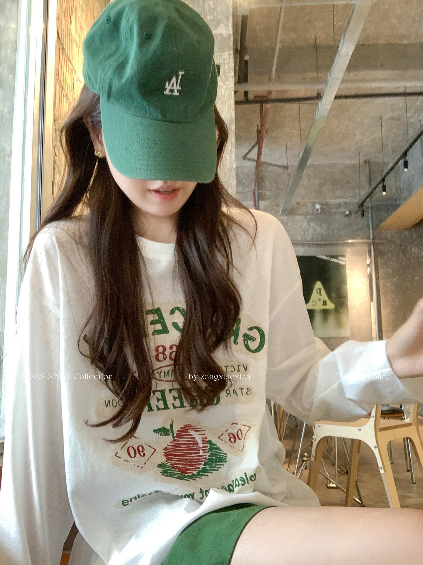 한 부서 라운드 넥 프린트 긴팔 티셔츠 여성 여름 자외선 차단 블라우스 루즈핏 10 캐주얼 반바지 이미지 3