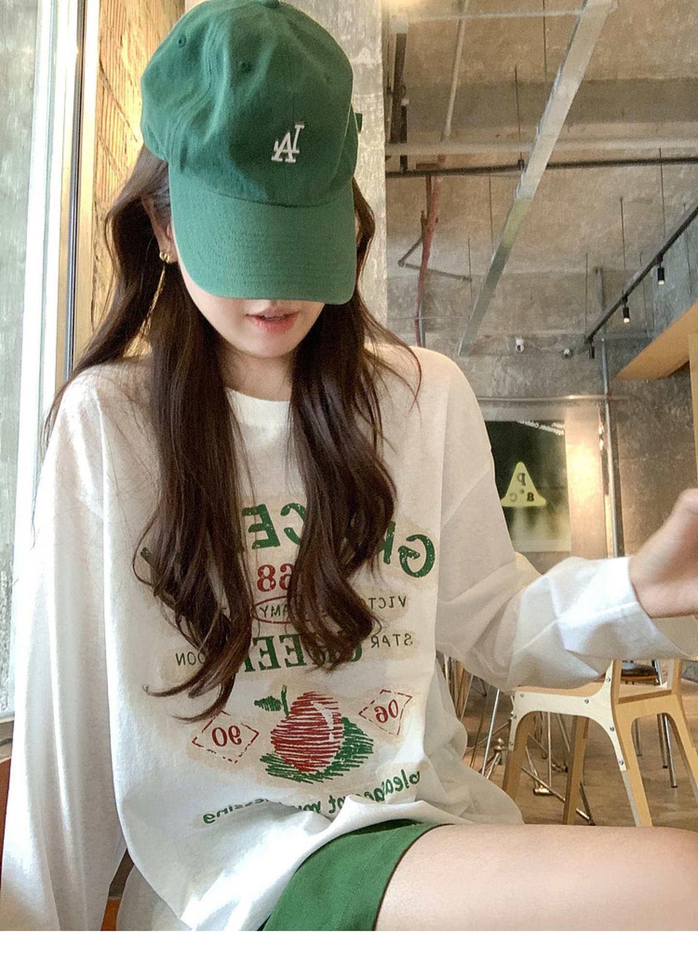 한 부서 라운드 넥 프린트 긴팔 티셔츠 여성 여름 자외선 차단 블라우스 루즈핏 10 캐주얼 반바지 상세 이미지 13
