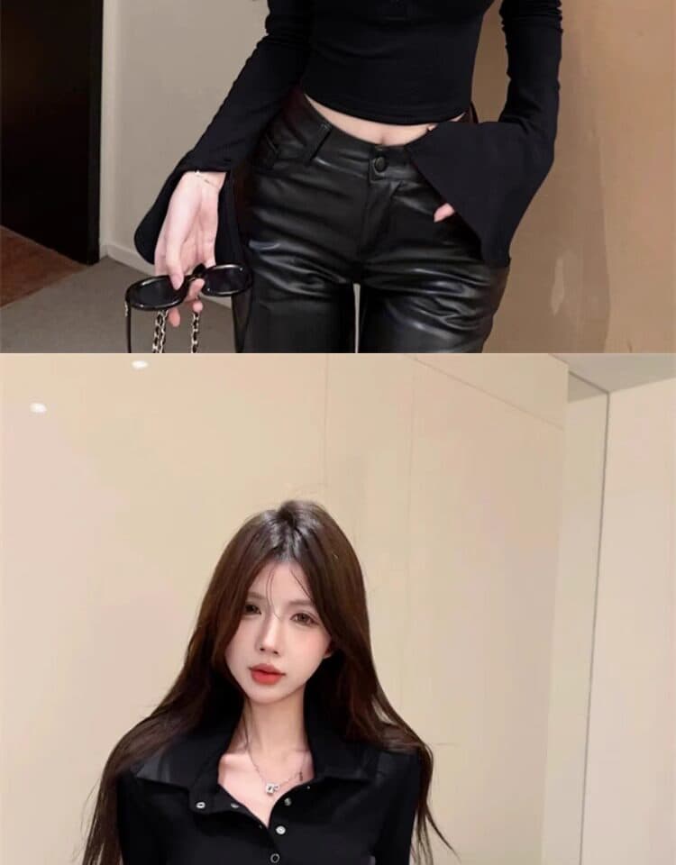화이트 polo 폴로 칼라 기본 셔츠 여성 2026 가을 새로운 나팔 긴팔 티셔츠 타이트 인사이드 가져 가라. 쇼트 스타일 맨위 상세 이미지 16