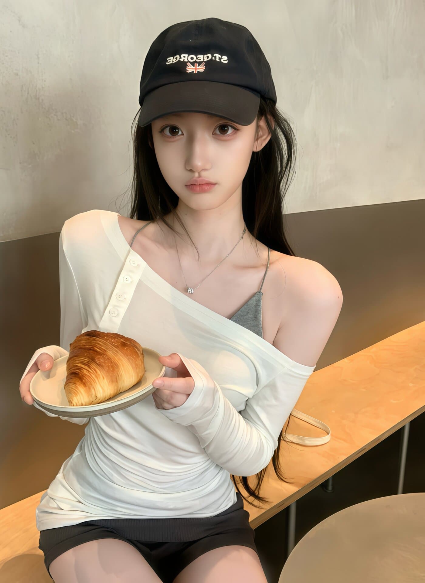 순수한 욕망 섹시함 핫걸 바람 비스듬한 어깨 긴팔 슬립 세트 여성 여름 시즌 2026 오프숄더 자외선 차단 블라우스 몸매 가꾸기 맨위 상세 이미지 3