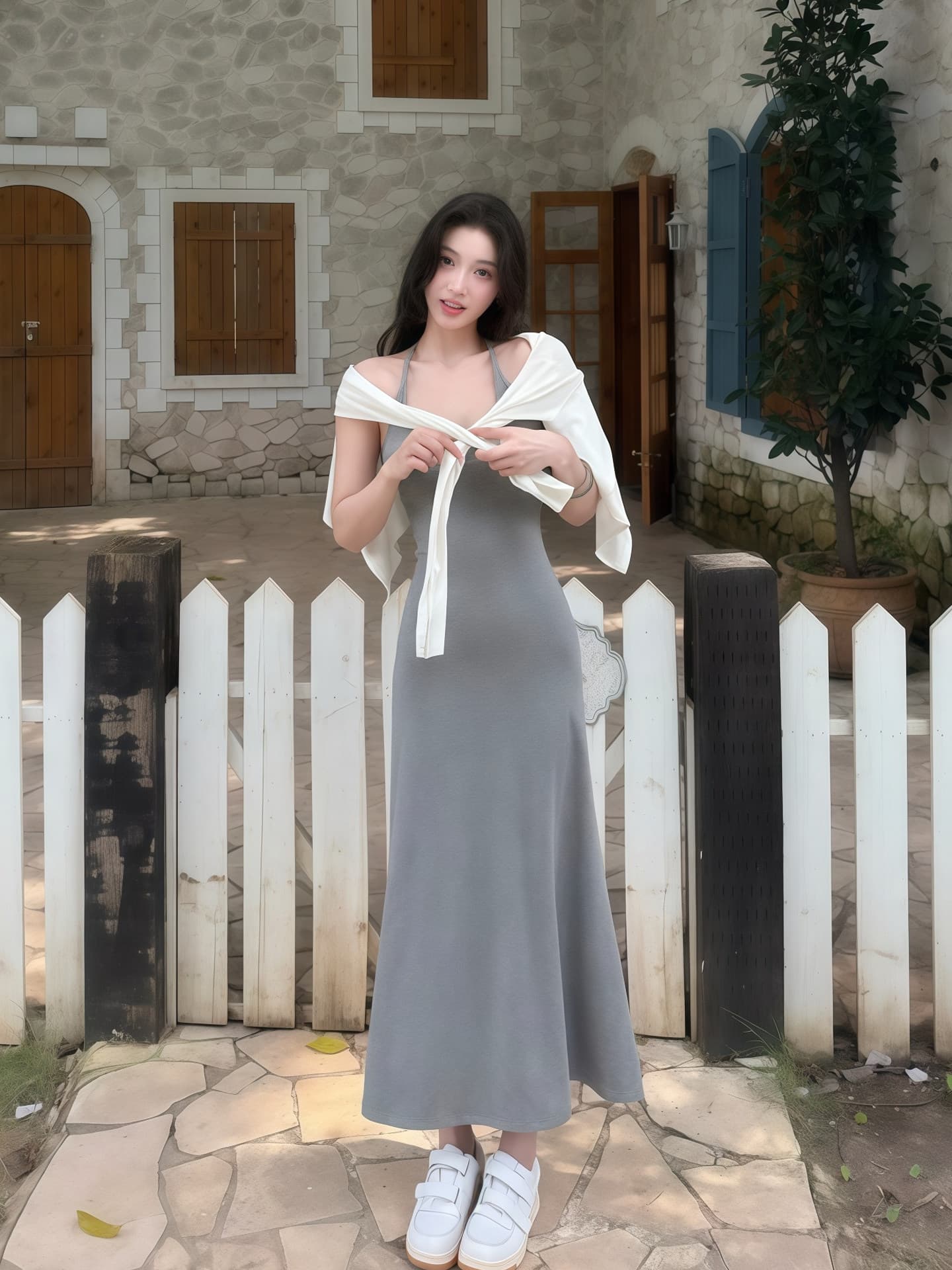 프랑스식 패션 로얄 자매 바람 u 칼라 행침 목 슬립 여성 드레스 2026 새로운 여름 몸매 가꾸기 슬림해 보이는 a 단어 길이 치마 상세 이미지 5
