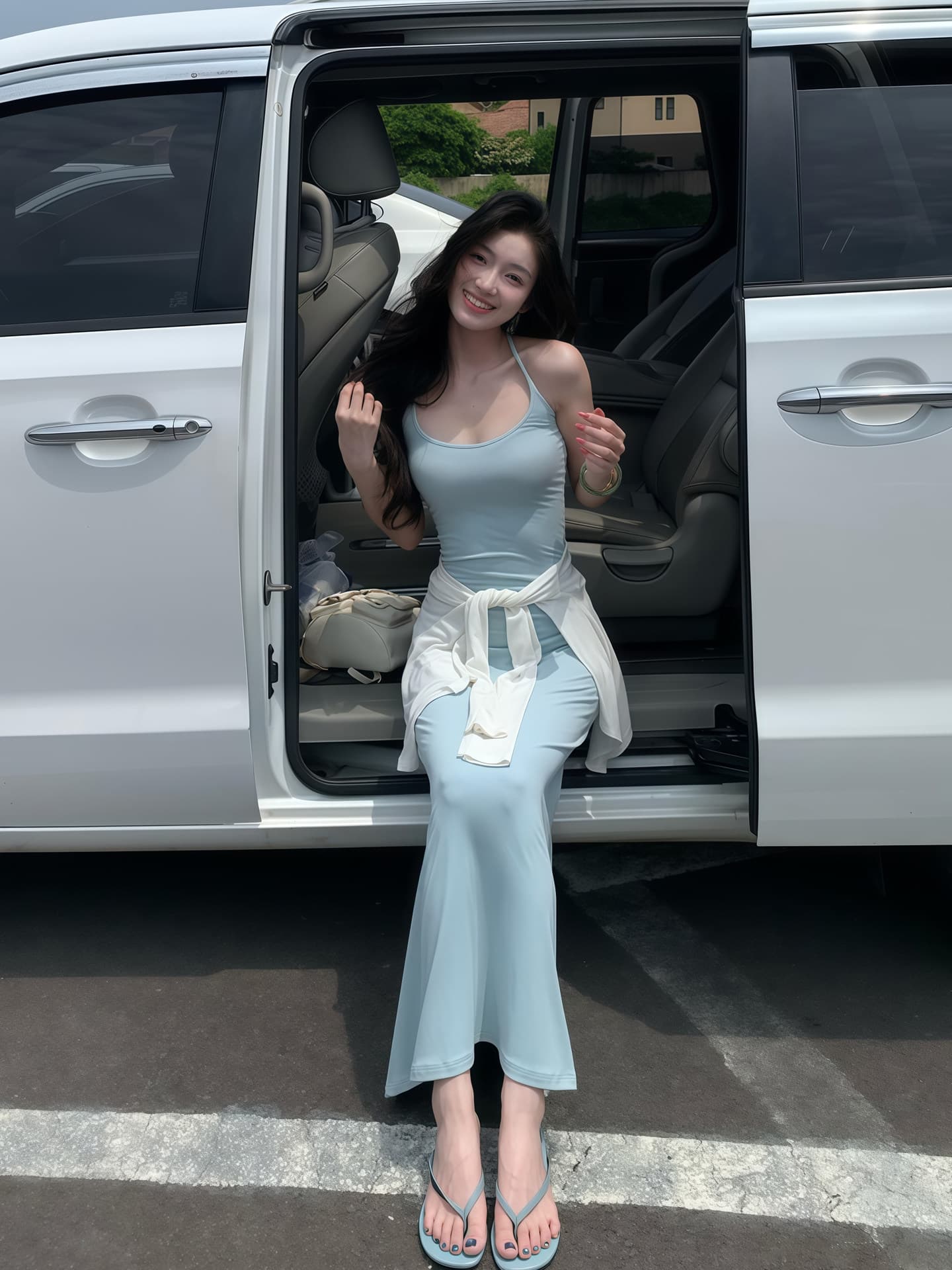 프랑스식 패션 로얄 자매 바람 u 칼라 행침 목 슬립 여성 드레스 2026 새로운 여름 몸매 가꾸기 슬림해 보이는 a 단어 길이 치마 상세 이미지 9