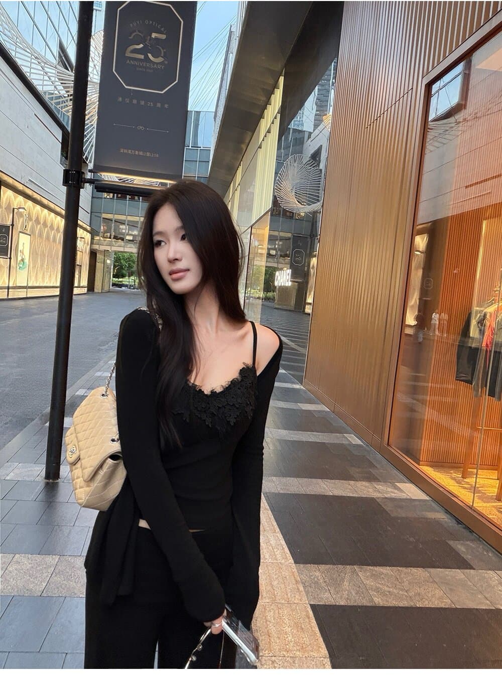 순수한 욕망 주간 접시 레이스 세트 그룹 순수한 욕망 자매 센스 오픈 가디건 슬립 뒤집다 허리 스트레이트 팬츠 3종 세트 상세 이미지 11