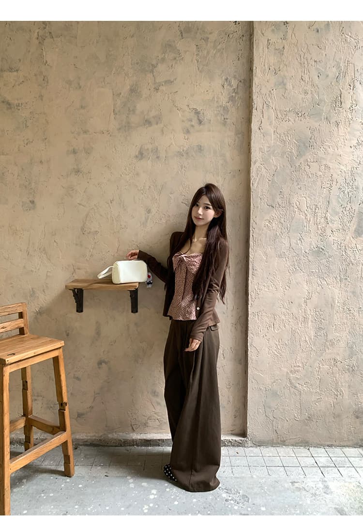 핑크색 V넥 도트 무늬 캐미솔 인사이드 가져 가라. 이른 가을 한 부서 몸매 가꾸기 아름다운 아름다운 외출용 맨위 상세 이미지 19