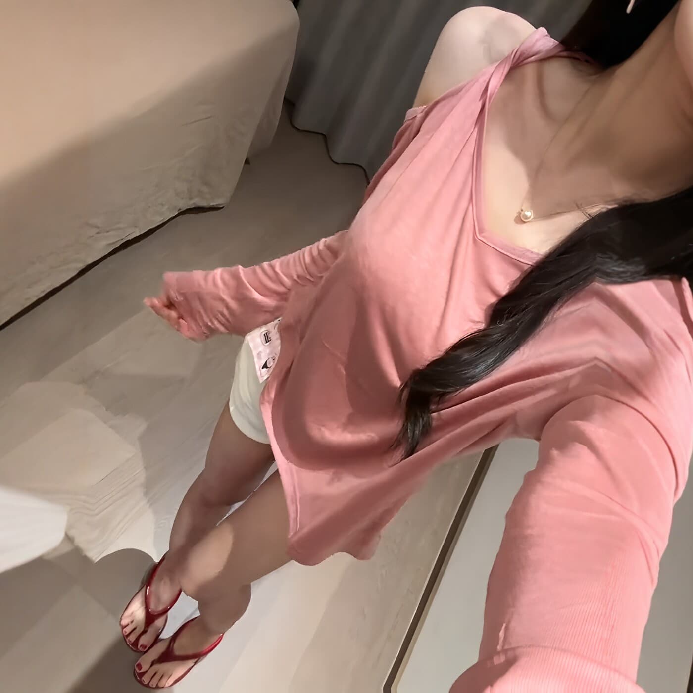 한 부서 감기 분위기 센스 루즈핏 긴팔 블라우스 티셔츠 여성 이른 가을 새로운 슬림해 보이는 캐주얼 얇은 스타일 통기성 맨위 상세 이미지 2