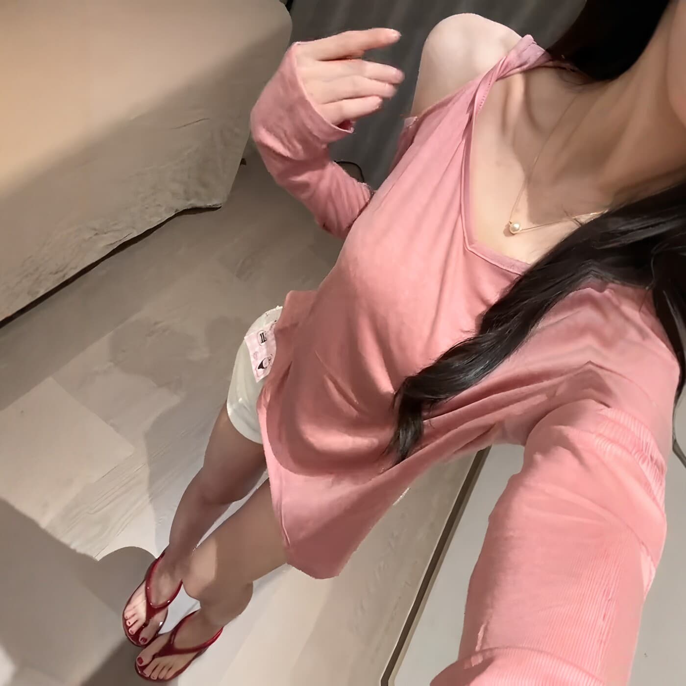 한 부서 감기 분위기 센스 루즈핏 긴팔 블라우스 티셔츠 여성 이른 가을 새로운 슬림해 보이는 캐주얼 얇은 스타일 통기성 맨위 상세 이미지 5