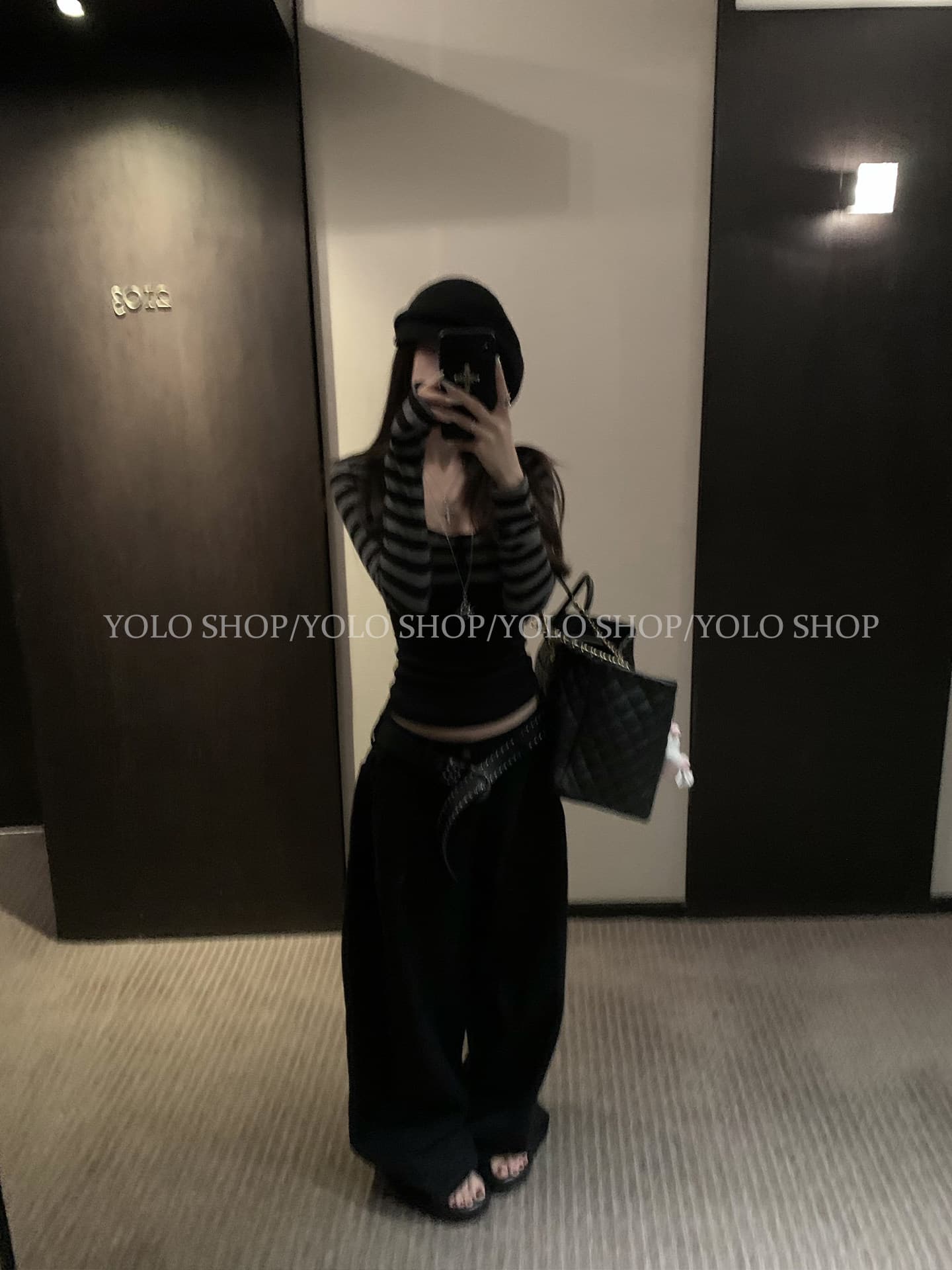 yolo shop 남자 찢어짐 여성 주님 라이 경기 서울 스트라이프 라운드 넥 쇼트 스타일 오픈 가디건 여성 가을 디자인 센스 스택 착용 맨위 이미지 4