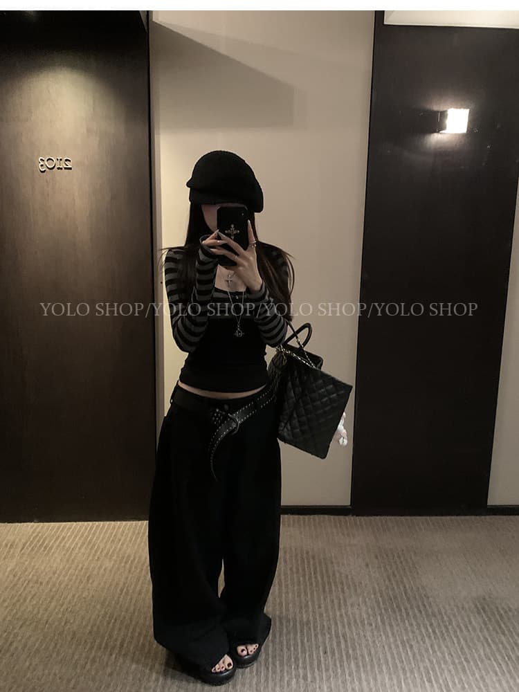 yolo shop 남자 찢어짐 여성 주님 라이 경기 서울 스트라이프 라운드 넥 쇼트 스타일 오픈 가디건 여성 가을 디자인 센스 스택 착용 맨위 상세 이미지 10