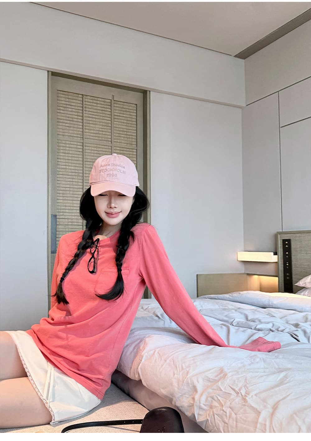 주머니 마 오래된 티셔츠 여성 긴 소매 다용도 슬림해 보이는 맨위 가을 새로운 상세 이미지 1