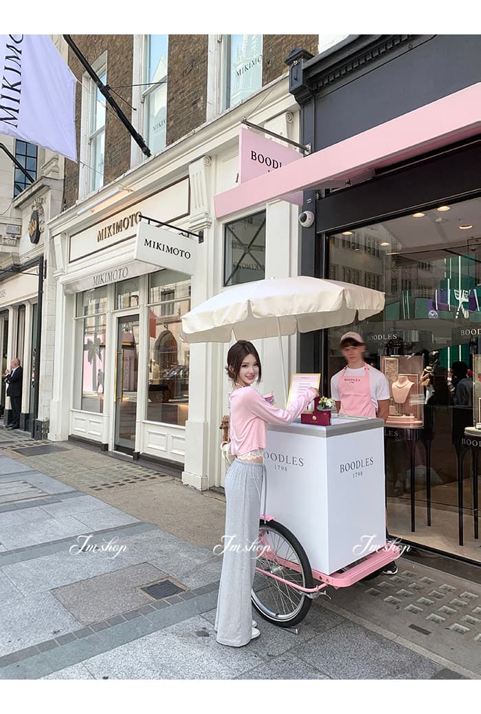이른 가을 새로운 긴팔 빈 매듭 티셔츠 레이스 레이스 행침 목 슬립 캐주얼 바지 3종 세트 세트 상세 이미지 25