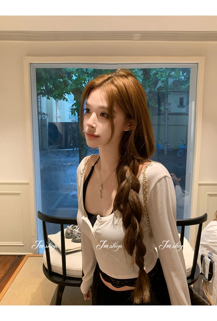 이른 가을 새로운 긴팔 빈 매듭 티셔츠 레이스 레이스 행침 목 슬립 캐주얼 바지 3종 세트 세트 상세 이미지 29