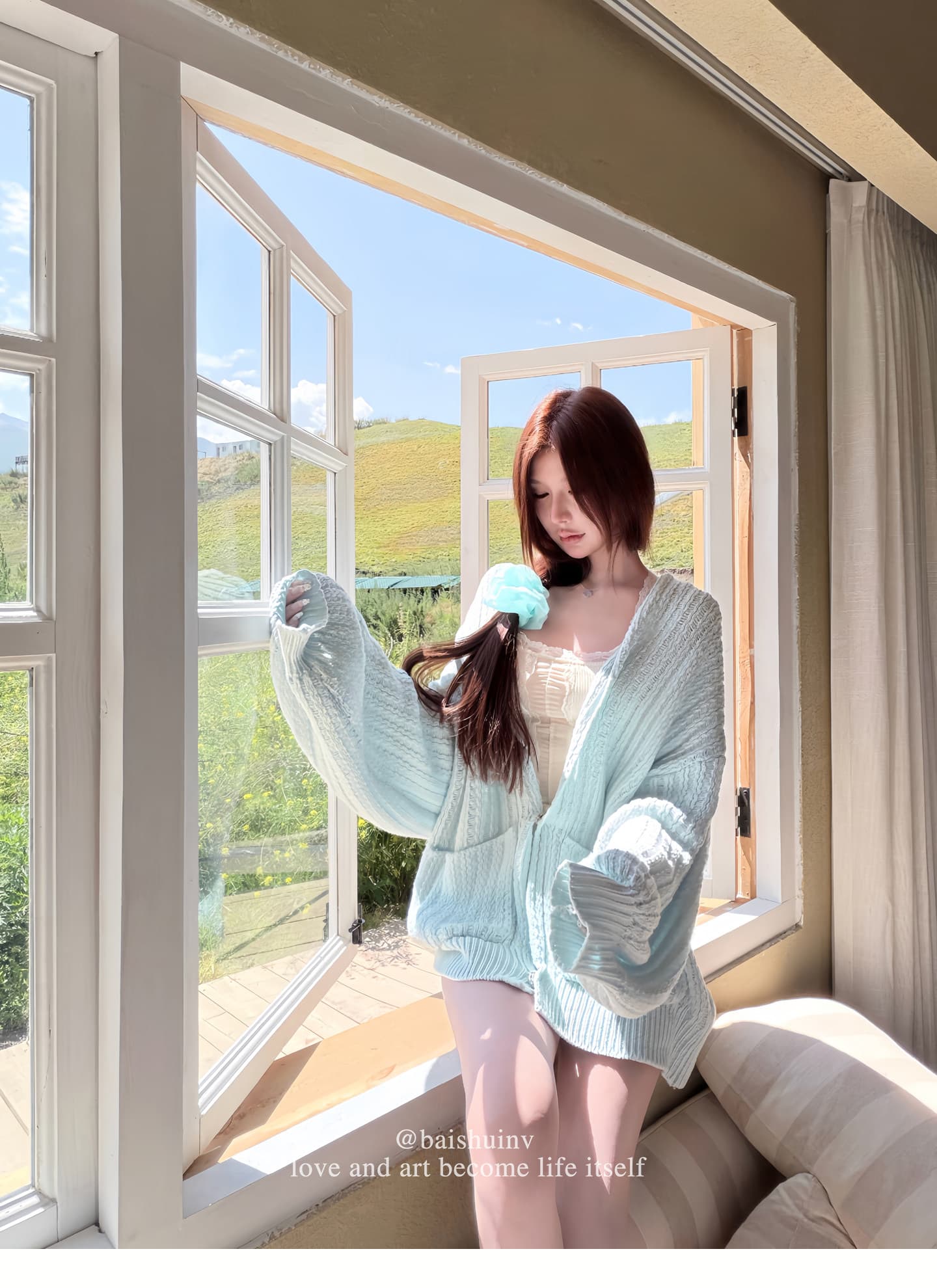 화이트 워터 여성 榛 과일 초콜릿 레이스 레이스 u 칼라 티셔츠 여성 이른 가을 한 부서 디자인 센스 순수한 욕망 섹시함 맨위 상세 이미지 5
