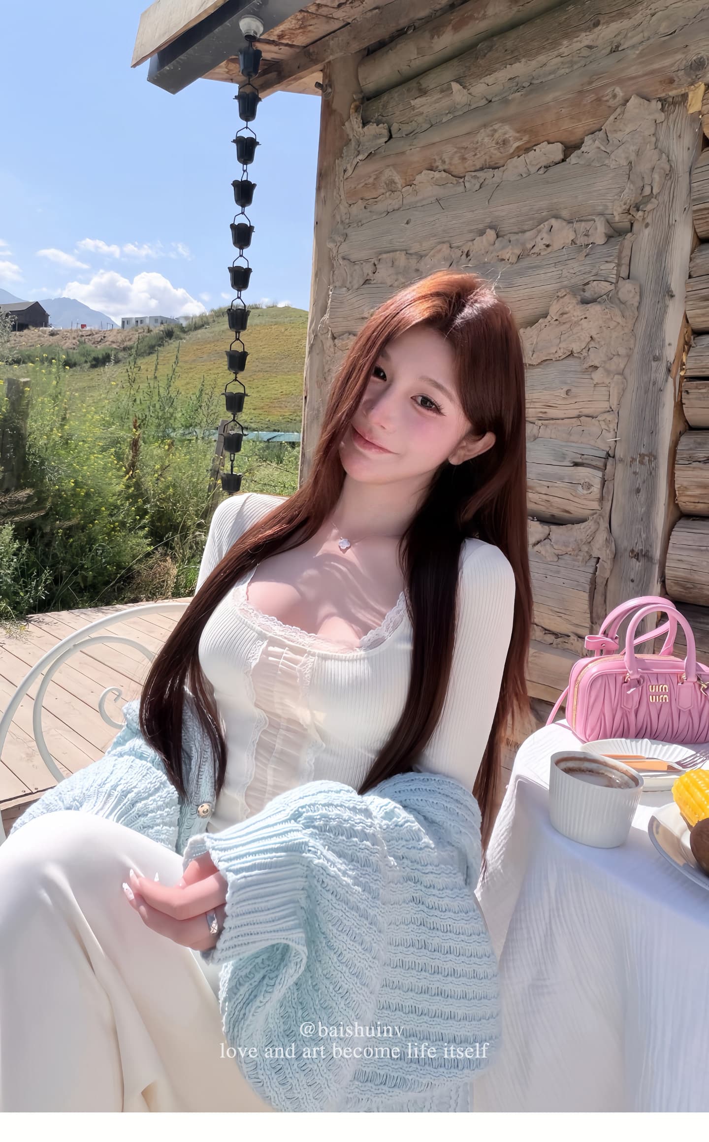 화이트 워터 여성 榛 과일 초콜릿 레이스 레이스 u 칼라 티셔츠 여성 이른 가을 한 부서 디자인 센스 순수한 욕망 섹시함 맨위 상세 이미지 21