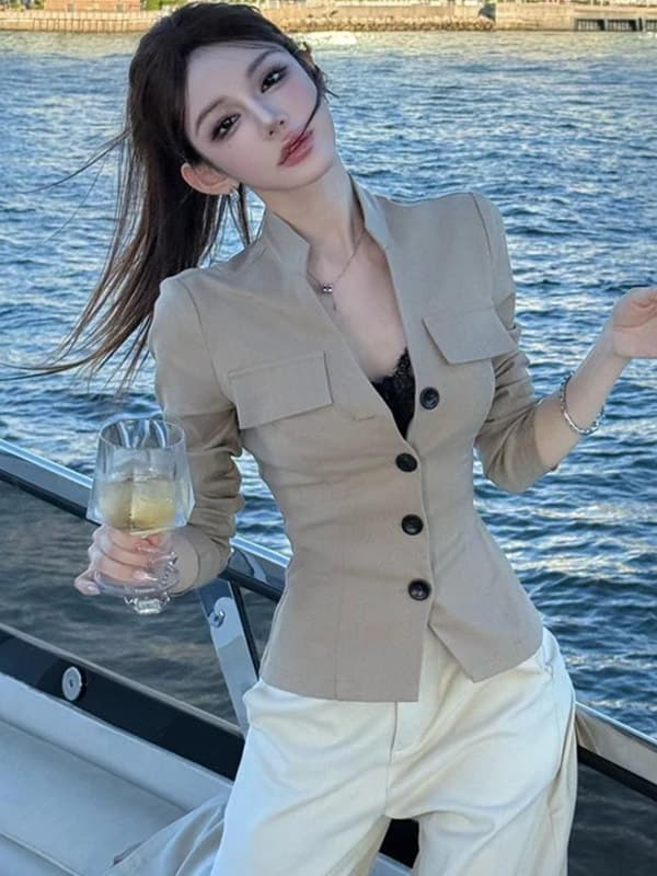 자이언트 잘 생긴 ~ 중 이른 가을 셔츠 재킷 2026 새로운 올해 인기 폭발 고유 한 아름다운 몸매 가꾸기 슬림해 보이는 맨위 이미지 3