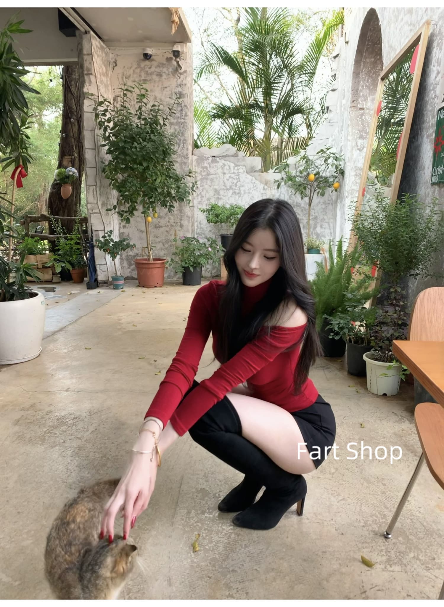 아메리칸 핫걸 바람 순수한 욕망 터틀넥 오프숄더 긴팔 티셔츠 상세 이미지 6