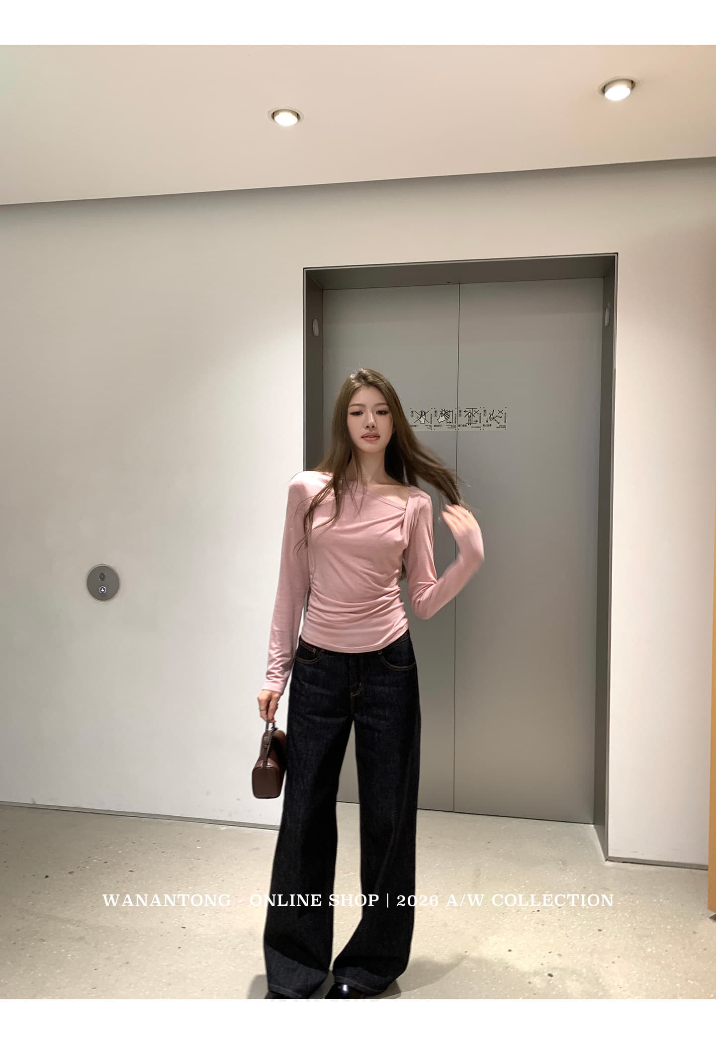 칼라 트위스트 명중 바닥 슬림해 보이는 순수한 욕망 이른 가을 새로운 상세 이미지 24