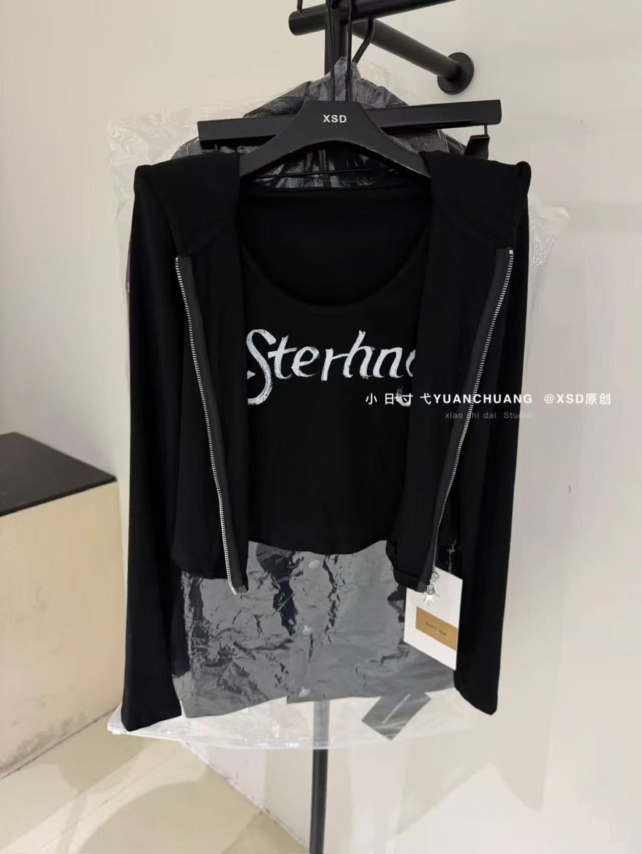 2026 가을 새로운 아메리칸 패션 몸매 가꾸기 슬림해 보이는 후드 페이크 레이어드 긴팔 티셔츠 맨위 기본 셔츠 여성 이미지 3