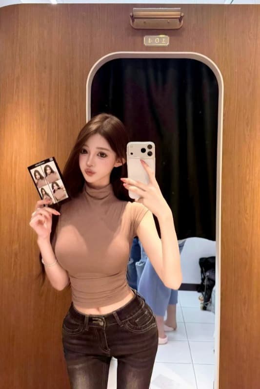 cher 챠오어 soft layer 반하이넥 티셔츠 여성 한 부서 작은 날다 소매 몸매 가꾸기 인사이드 가져 가라. 만나는 맨위 이미지 7