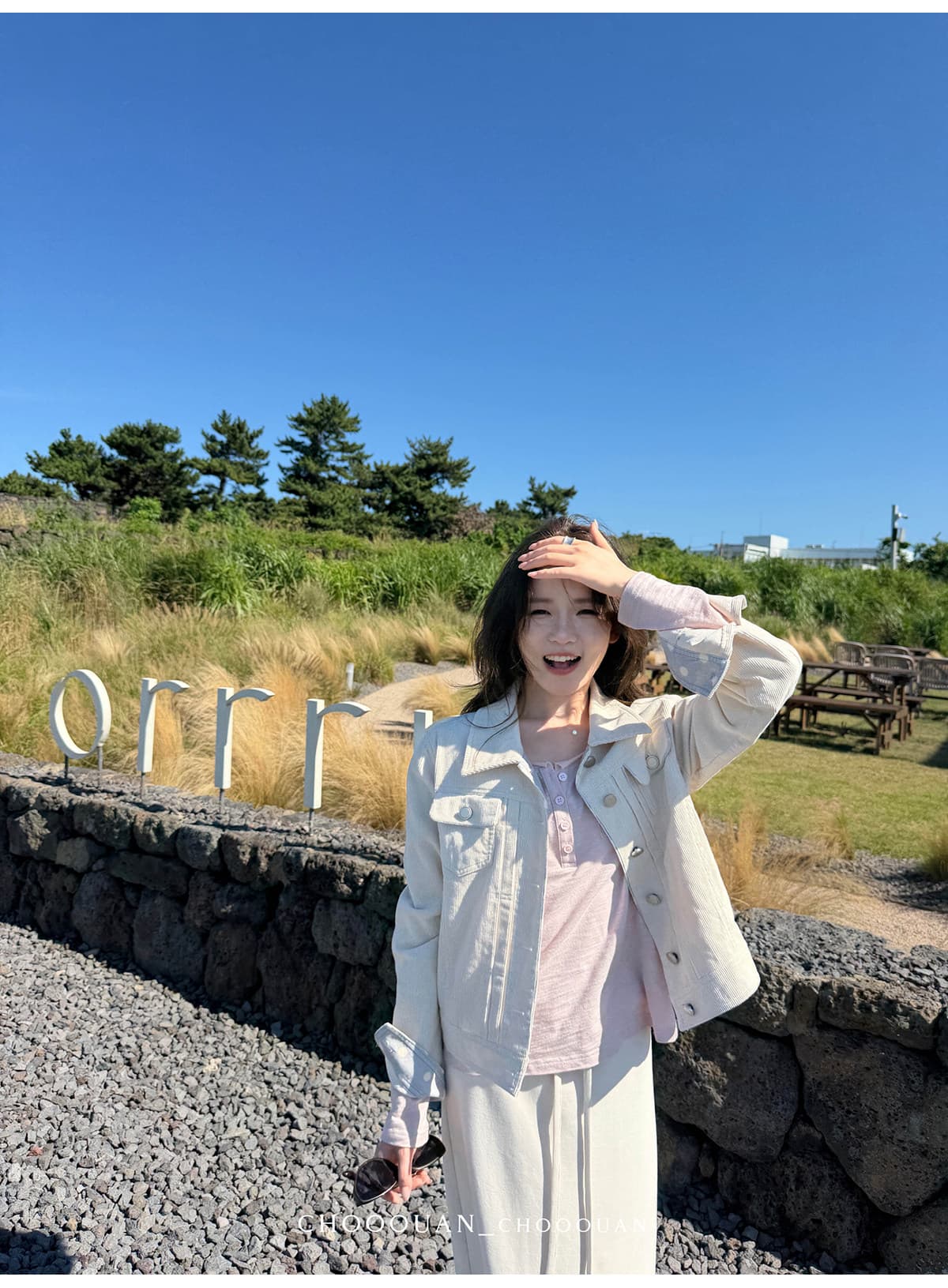 대나무 마디 면 헨리 칼라 워크웨어 버클 袢 슬림해 보이는 긴팔 티셔츠 여성 가을 맨위 상세 이미지 18