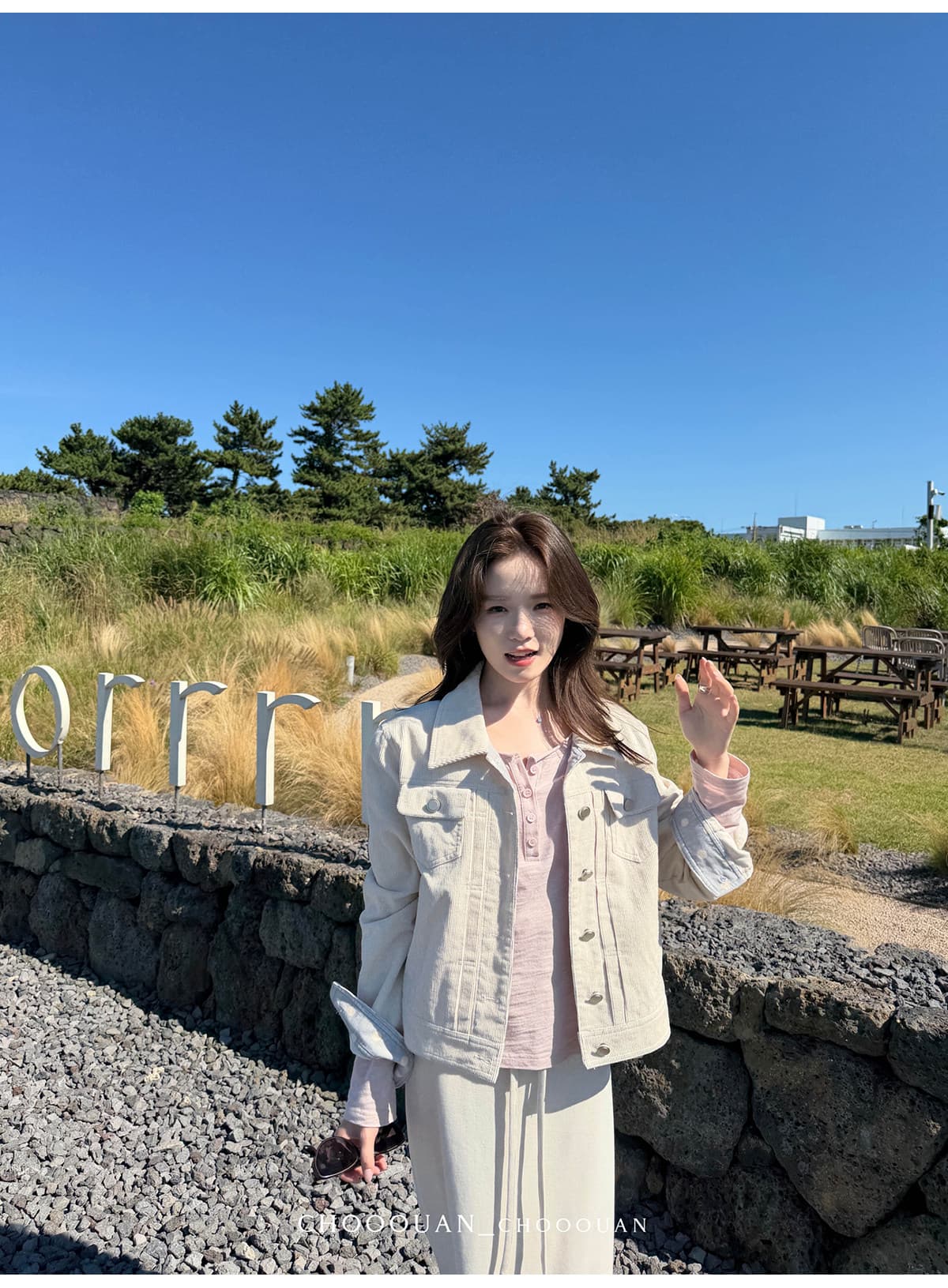 대나무 마디 면 헨리 칼라 워크웨어 버클 袢 슬림해 보이는 긴팔 티셔츠 여성 가을 맨위 상세 이미지 29