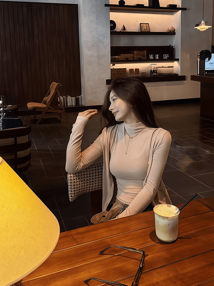 한 부서 순수한 욕망 바람 세트 새로운 하이웨이스트 품격 다용도 가을 새로운 몸매 가꾸기 슬림해 보이는 투피스 세트 오픈 가디건 맨위 상세 이미지 6