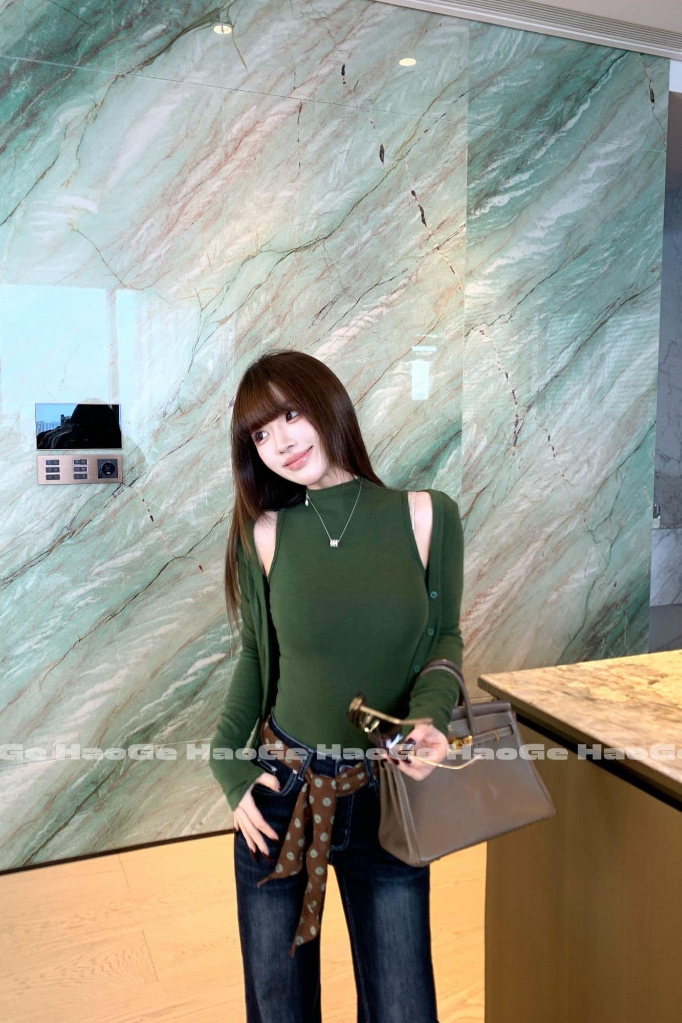 순수한 욕망 오픈 가디건 조끼 세트 이미지 6