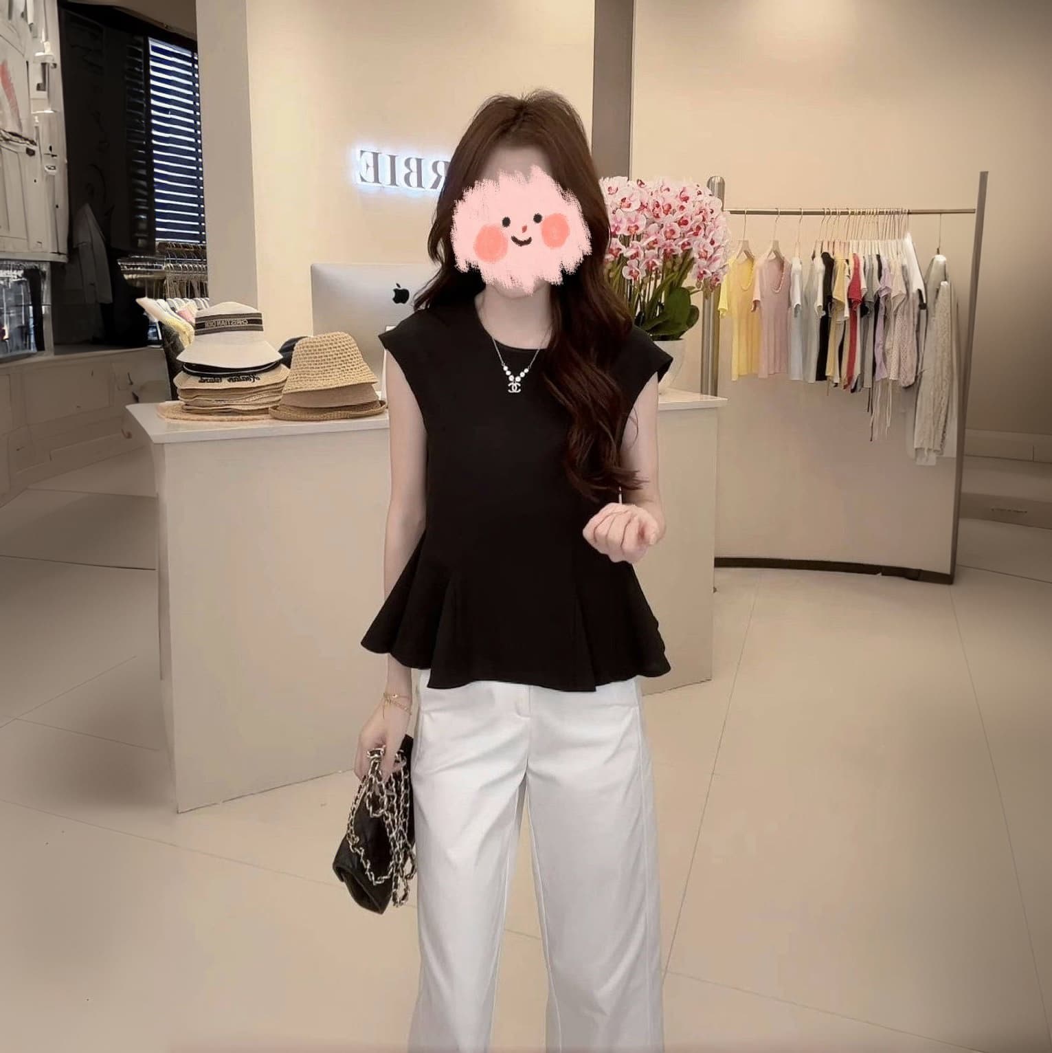2026 여름 미니멀리즘 작은 대중 프릴 민소매 맨위 슬림해 보이는 다용도 캐주얼 9부 바지 품격 세트 여성 상세 이미지 12