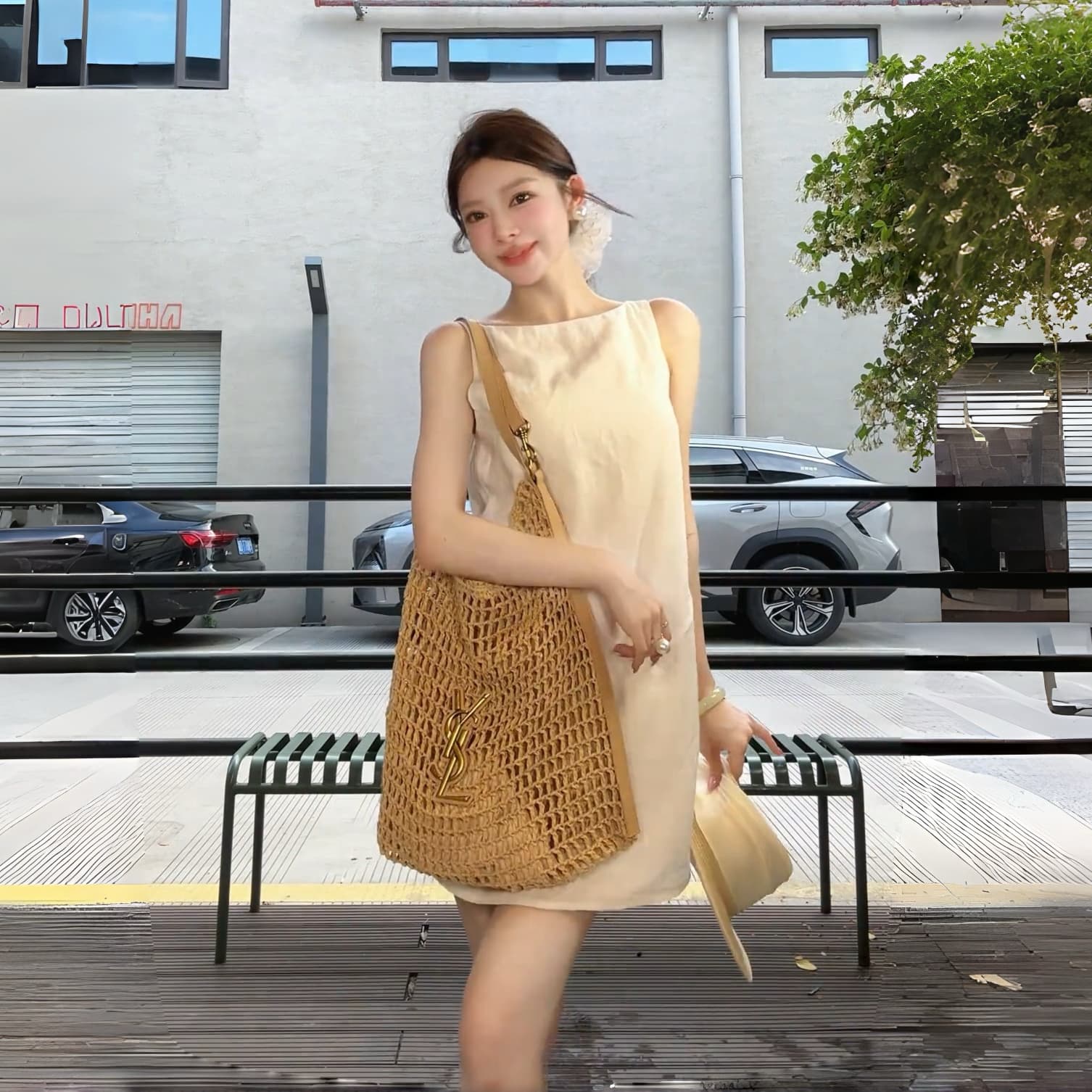2026 여름 아마 프랑스식 휴가 바람 드레스 새로운 품격 작은 검은 색 흰 치마 루즈핏 단색 미니멀리즘 스타일 상세 이미지 6