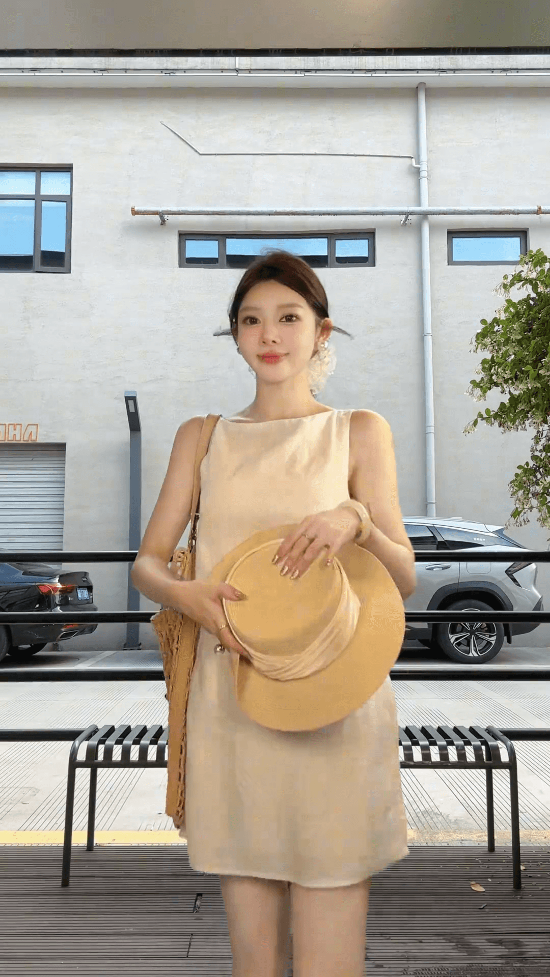 2026 여름 아마 프랑스식 휴가 바람 드레스 새로운 품격 작은 검은 색 흰 치마 루즈핏 단색 미니멀리즘 스타일 상세 이미지 11