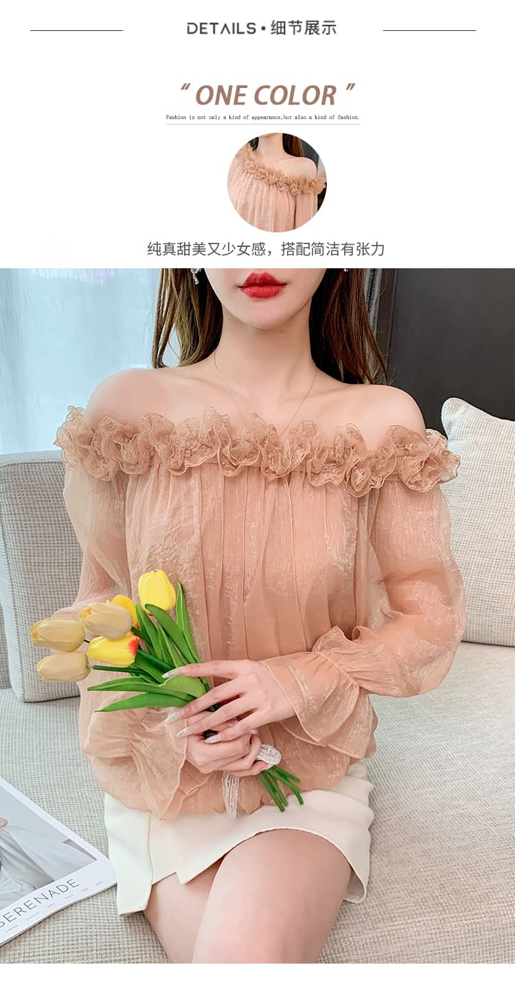 실사 2026 가을 새로운 여성 패션 외국 가스 쉬폰 톱 상세 이미지 3