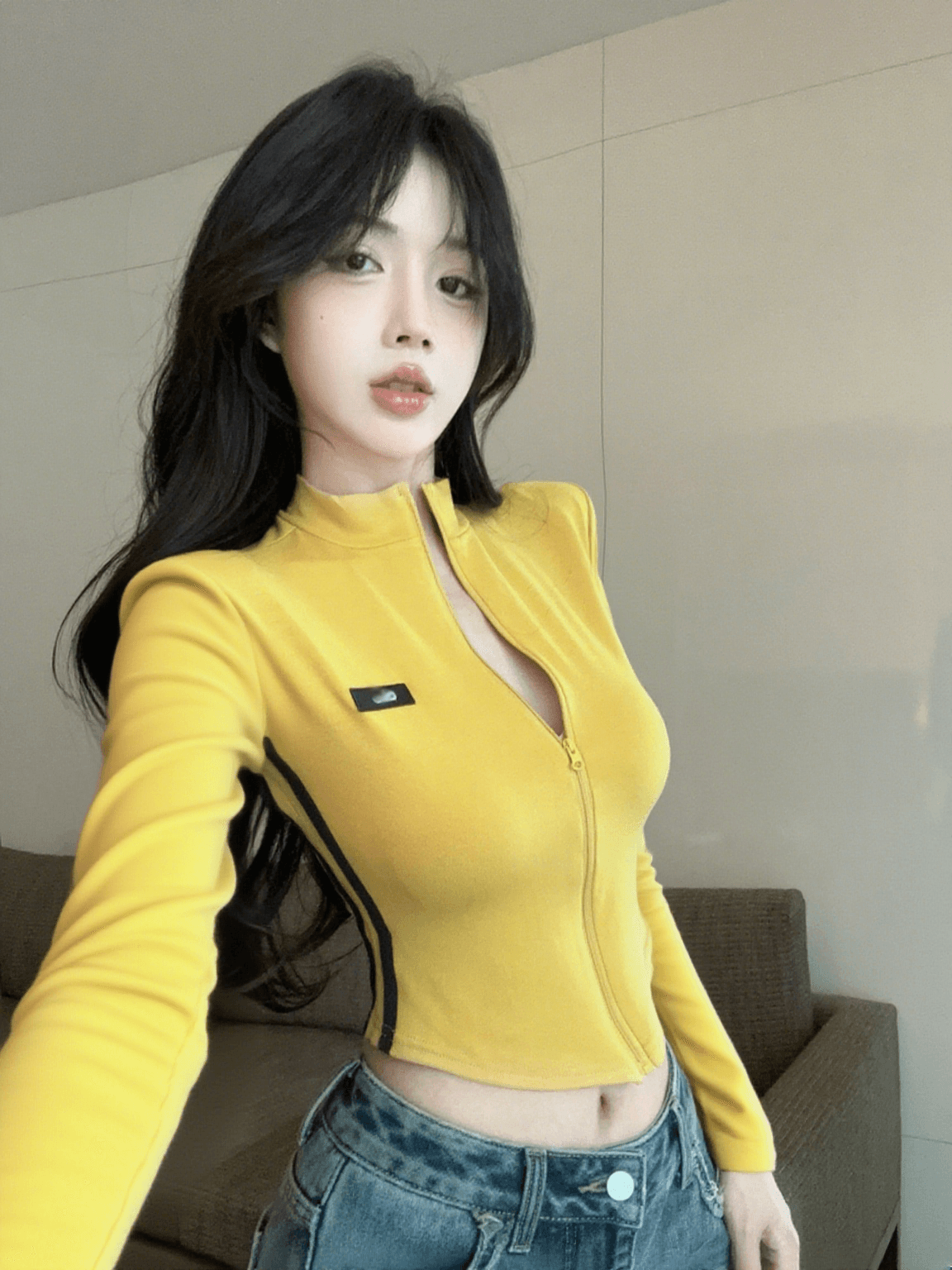 실사 정가 2026 가을 새로운 몸매 가꾸기 슬림해 보이는 긴팔 티셔츠 핫걸 지퍼 카디건 코트 후드티 맨위