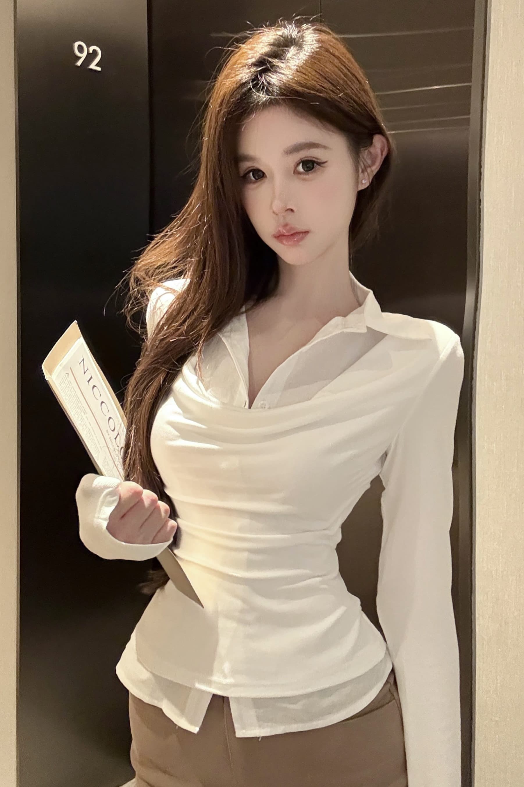실사 정가 페이크 레이어드 긴팔 POLO 칼라 티셔츠 맨위 패치워크 셔츠 작은 대중 기본 셔츠 이미지 6