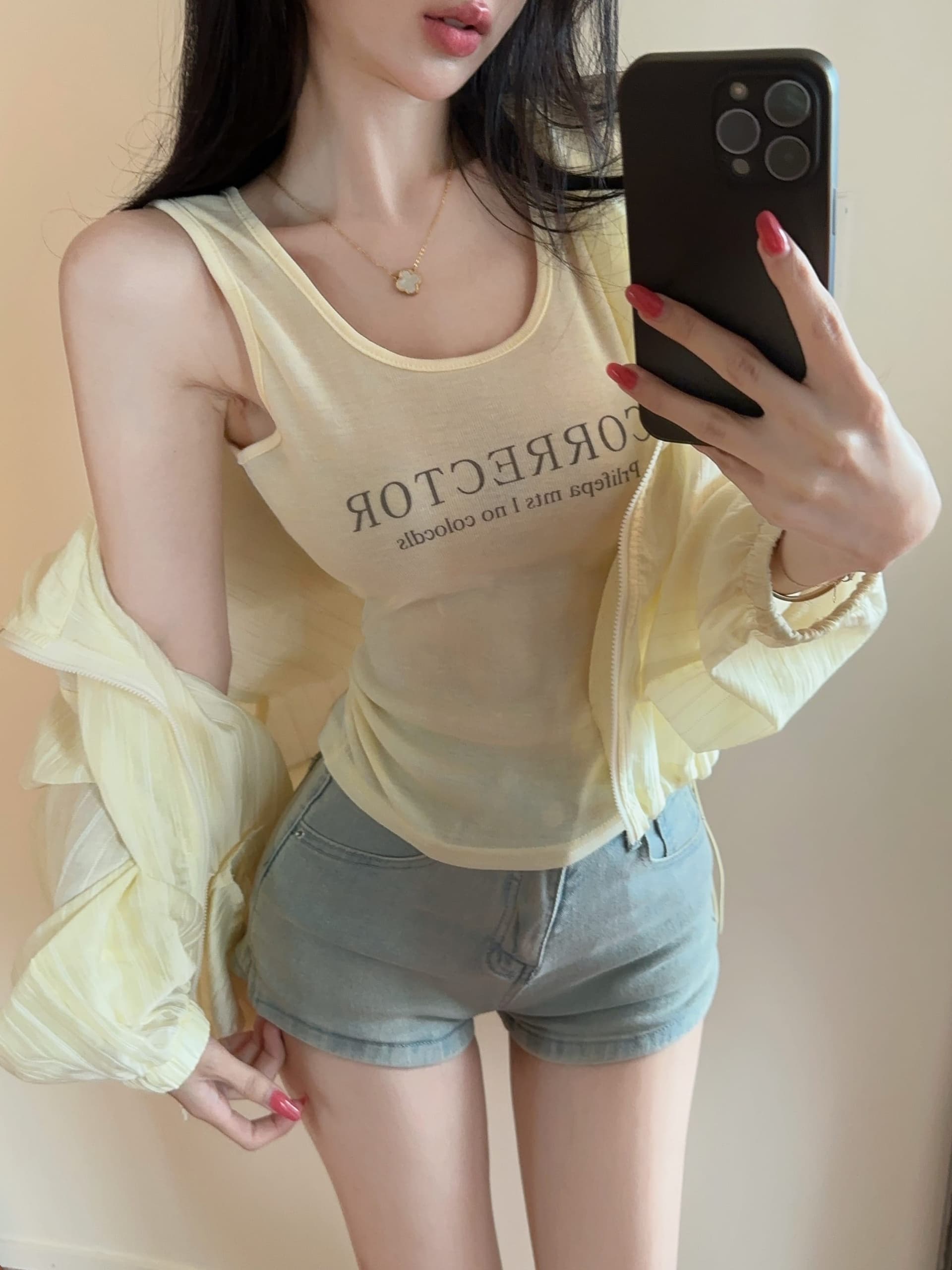 실사 정가 가을 긴팔 루즈핏 자외선 차단 여성 코트 알파벳 프린트 캐미솔 품격 투피스 슈트 상세 이미지 1