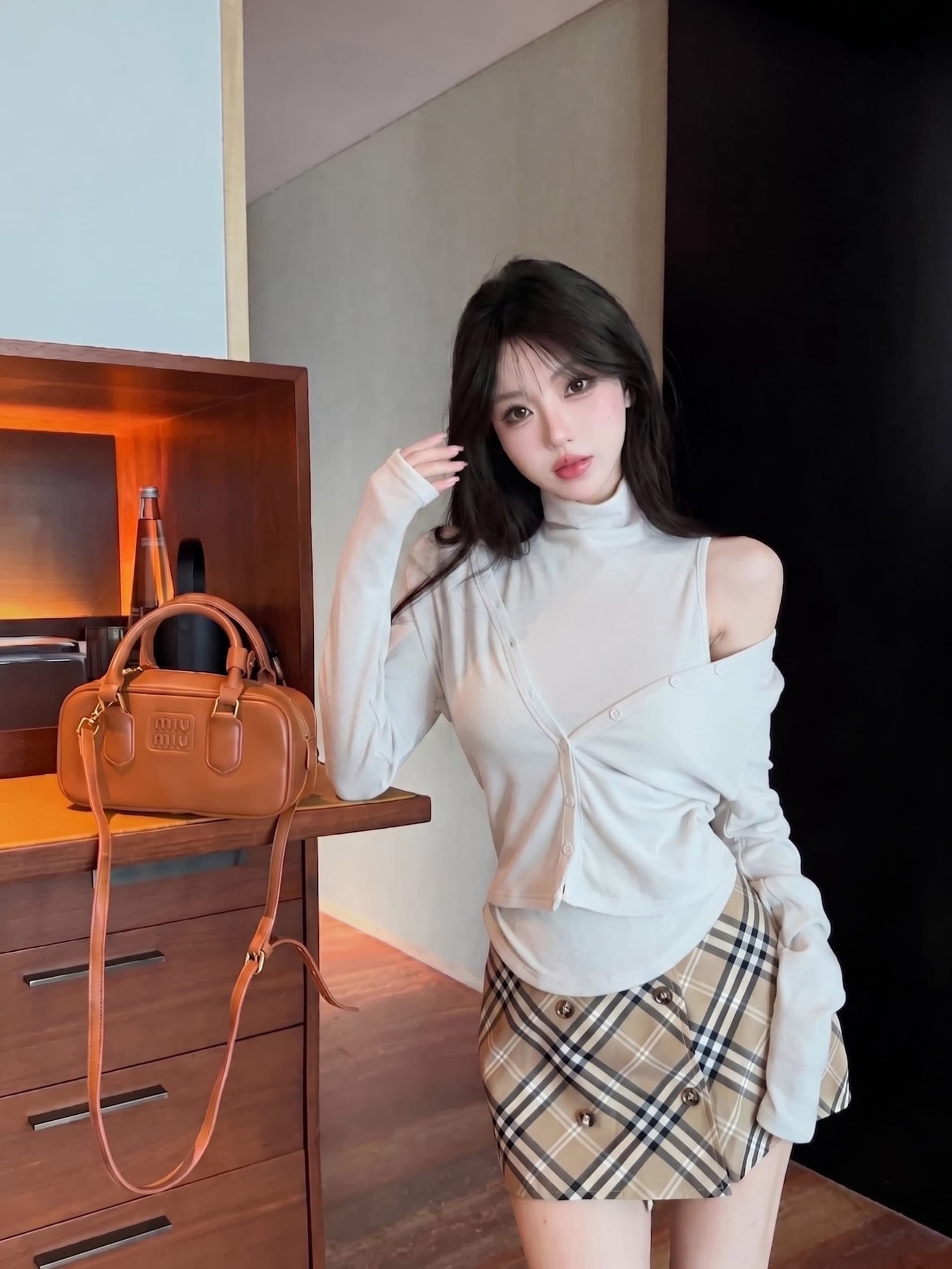 실사 정가 가을 새로운 투피스 슈트 여성 슬림해 보이는 반하이넥 민소매 인사이드 가져 가라. 조끼 10 카디건 코트 상세 이미지 10