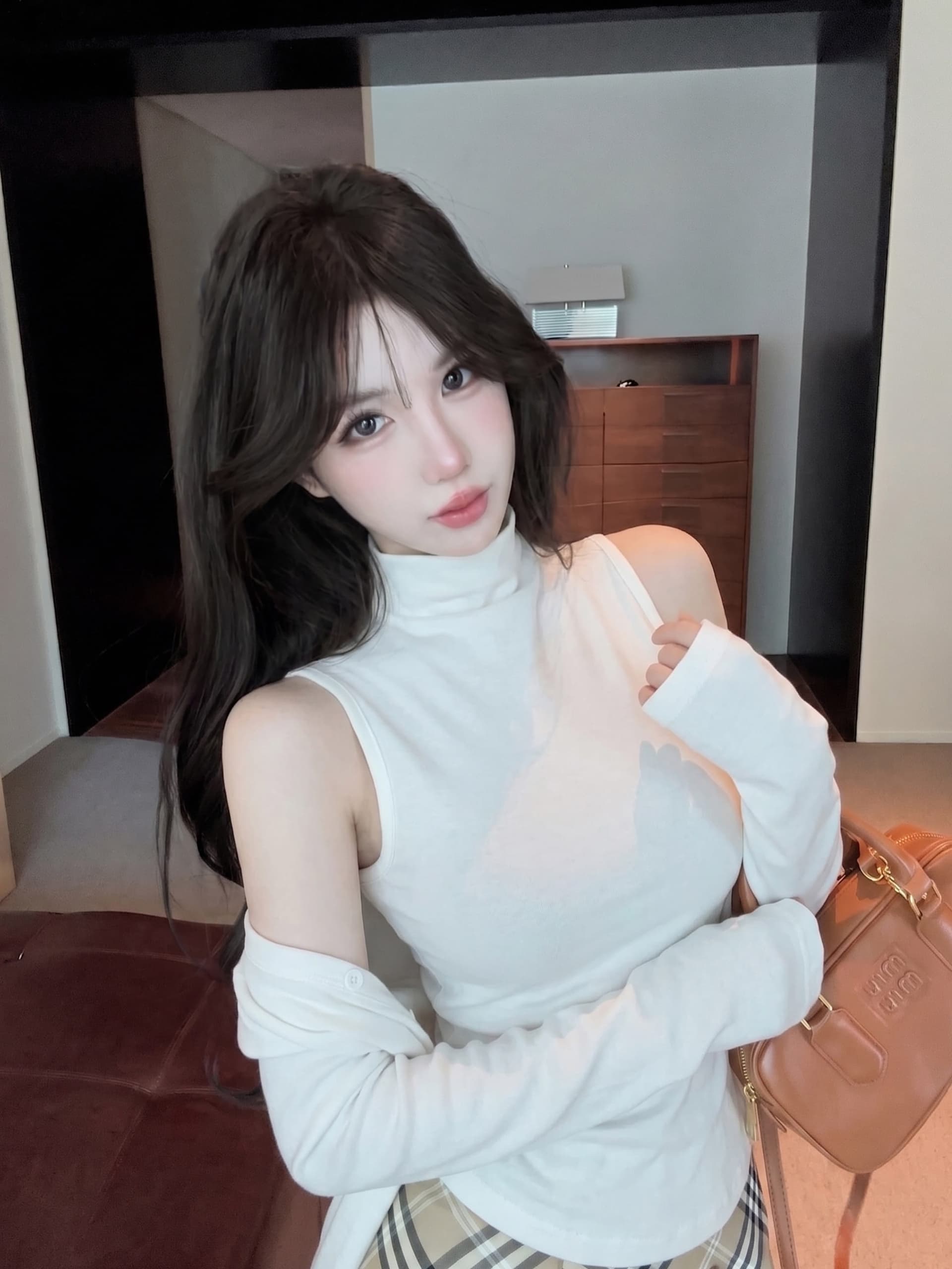 실사 정가 가을 새로운 투피스 슈트 여성 슬림해 보이는 반하이넥 민소매 인사이드 가져 가라. 조끼 10 카디건 코트 상세 이미지 17