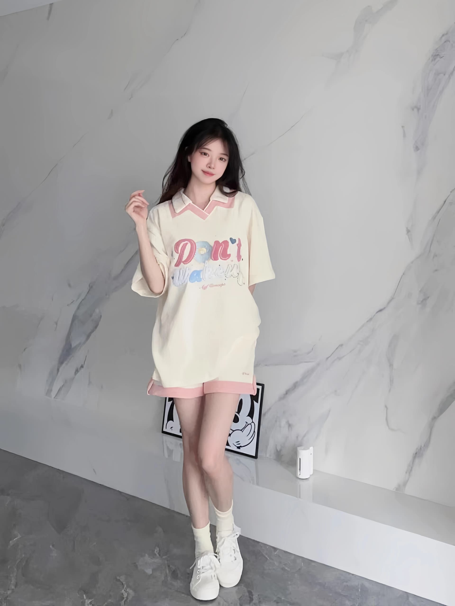 6535 Mianhua 남편 그리드 원본 수건 자수 원본 것 도파민 소녀 귀여운 서비스 세트 투피스 세트 상세 이미지 7
