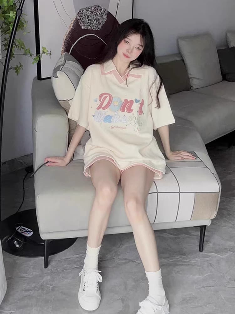 6535 Mianhua 남편 그리드 원본 수건 자수 원본 것 도파민 소녀 귀여운 서비스 세트 투피스 세트 상세 이미지 10