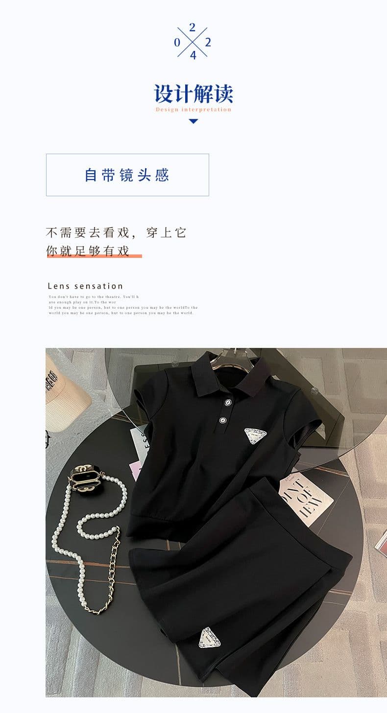 2026 인터넷 유명인 폭발 세트 여성 여름 소금 부서 빛 요리 한 연령 감소 외국 가스 캐주얼 운동 반팔 미니 스커트 투피스 세트 상세 이미지 3