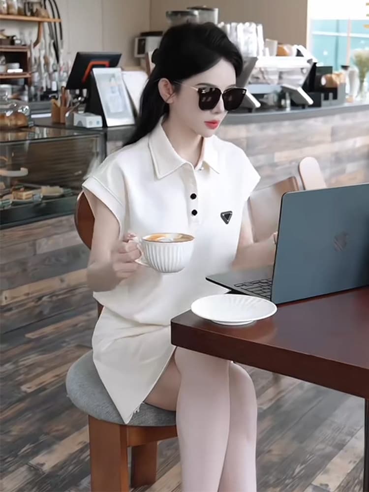 2026 인터넷 유명인 폭발 세트 여성 여름 소금 부서 빛 요리 한 연령 감소 외국 가스 캐주얼 운동 반팔 미니 스커트 투피스 세트 상세 이미지 10
