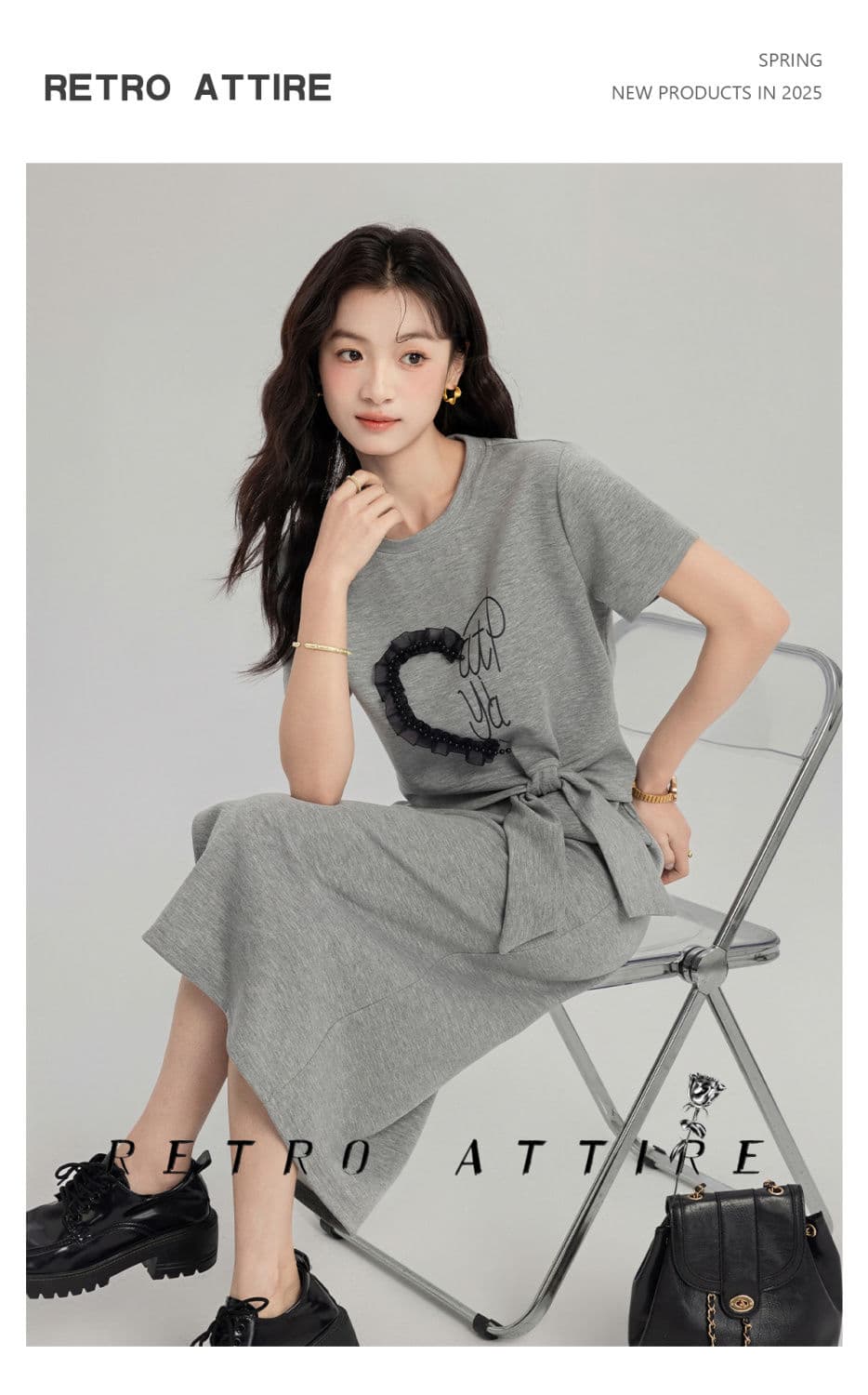 품격 캐주얼 운동 치마 여성 여름 패션 연령 감소 디자인 센스 반팔 맨위 반신 스커트 투피스 세트 상세 이미지 6