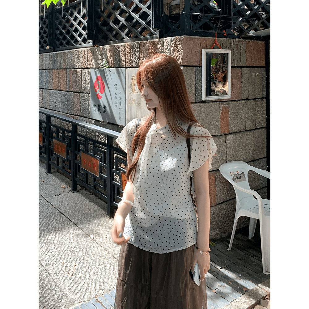 정가 한 부서 달콤한 스타일 나비 매듭 라운드 넥 민소매 조끼 코디 새로운 망사 반신 치마 세트 이미지 4