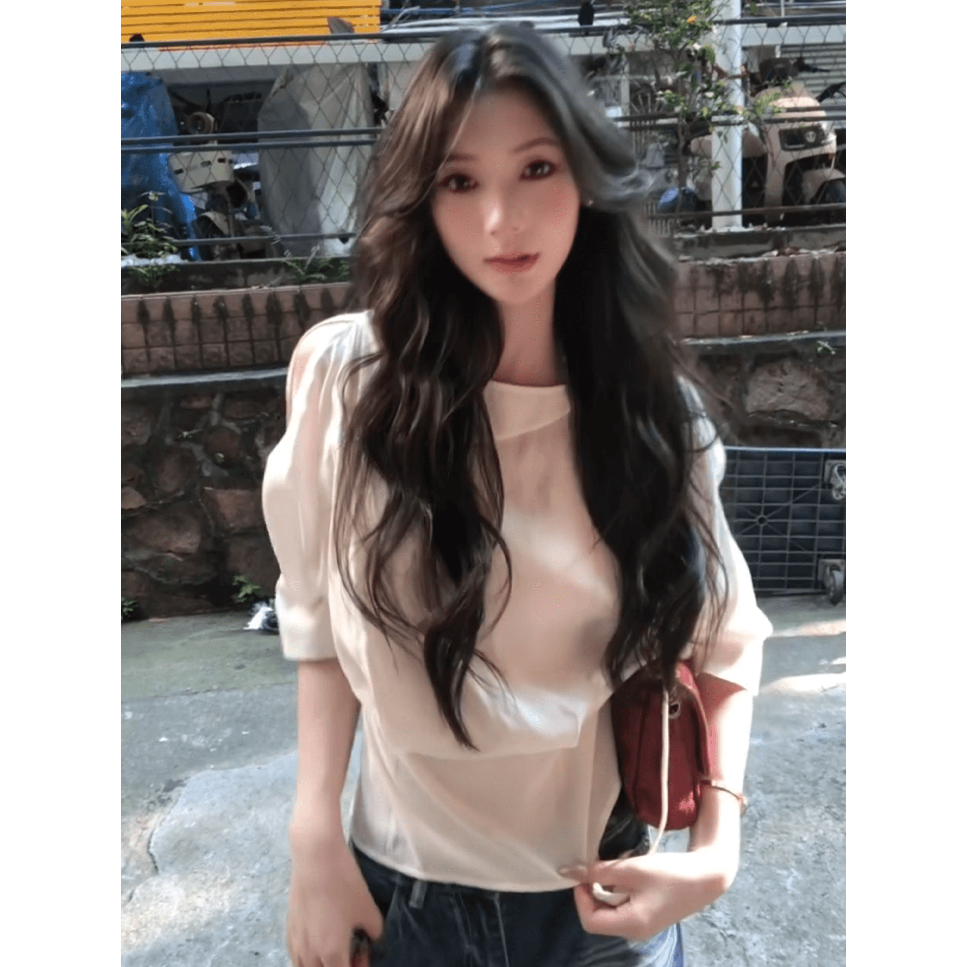 정가 한 부서 부드러운 바람 오프숄더 허리 수축 맨위 여성 조기 가을 캐주얼 와이드 레그 팬츠 부드러운 여성복 이미지 5