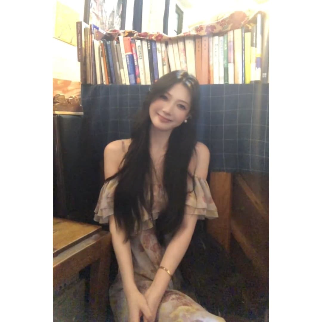 정가 한 부서 휴가 바람 프린트 슬립 여성 드레스 여름 디자인 센스 허리 수축 슬림해 보이는 길다 치마 상세 이미지 3