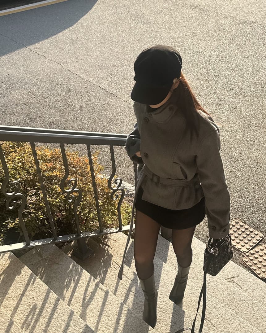 있음 선적 레트로 아메리칸 긴팔 V넥 몸매 가꾸기 슬림해 보이는 드레스 느긋한 바람 편안함 중간 길이 스커트 상세 이미지 19